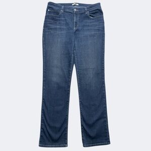 Eileen Fisher Jeans Womens 10‎ Blue Organic Cotton Stretch Straight Leg Denim